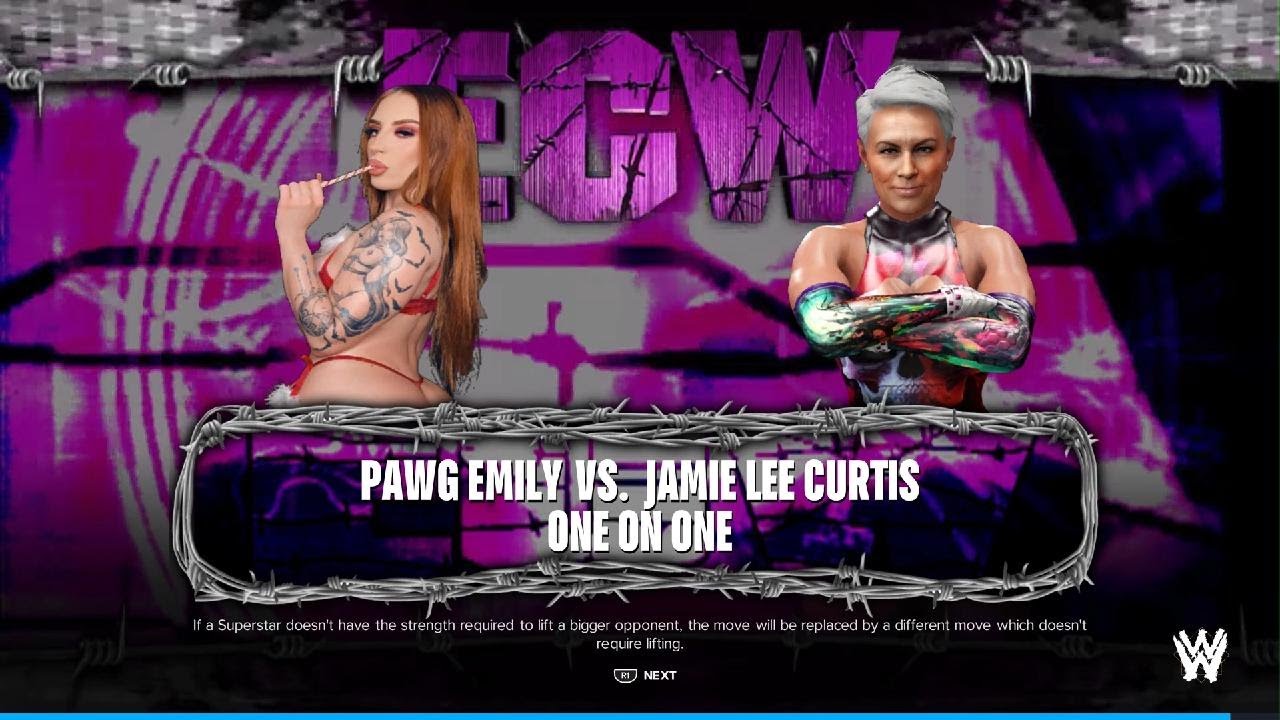 WWE 2K24 Pawg Emily 🆚 Jamie lee Curtis - YouTube