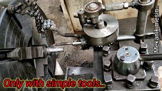 A simple technique of making a zig zag oil groove in the axle with a lathe