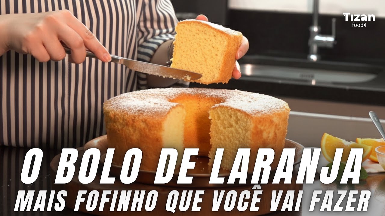 BOLO de LARANJA fofinho em 5 minutos | Tizan Food #50 