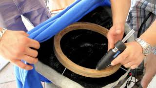 Custom fiberglass enclosure in Honda Civic