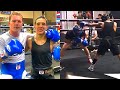 CANELO VS OSCAR VALDEZ SPARRING! BOTH TRADING SHOTS ON THE ROPES, WHILE CANELO SHOWS CRAZY DEFENSE