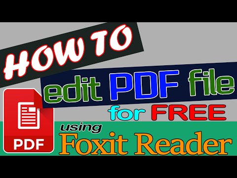 HOW TO Edit PDF File for Free | Foxit Reader | Batacnology