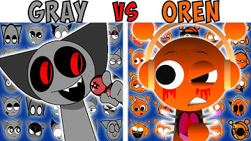 ALL GRAY VS OREN TEST | FNF Character Test | Gameplay VS Playground
