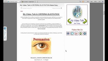 My Video Talk & CRITERIA ELICITATION Made Easy