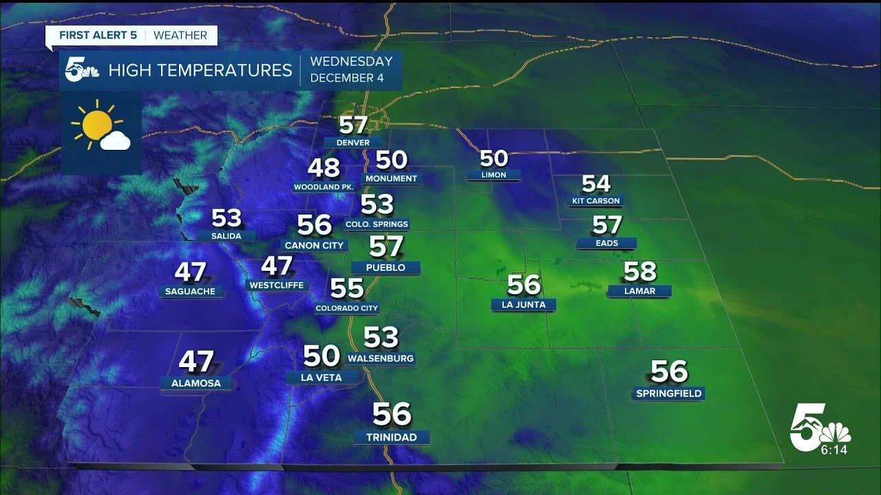 50s and sunshine prevail on Wednesday in southern Colorado - YouTube