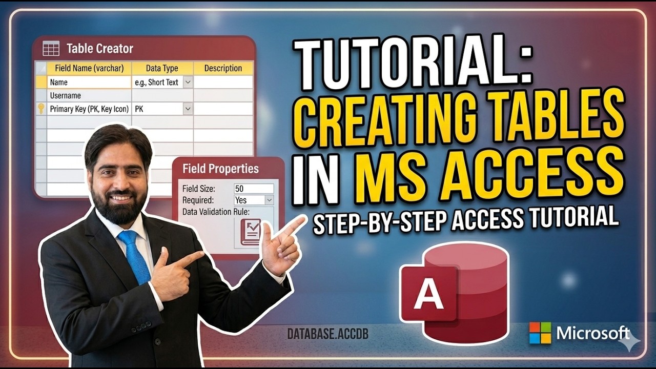 Creating Tables in MS Access Database - YouTube