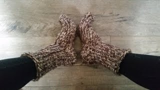 How to knit easy big chunky socks on a Loom, 1 hr project