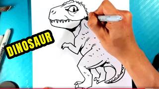 Draw with Me : JURASSIC WORLD - Cute Giganotosaurus