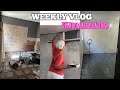 Vlog lets do laundry room renovations diy wall painting diy pedestal stand painting