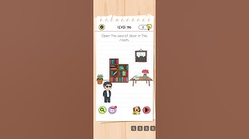 Brain test level 196 , Brain out , Open the secret door in this room.