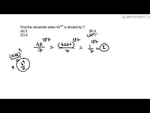 find the remainder when 43^197  is divided by 7