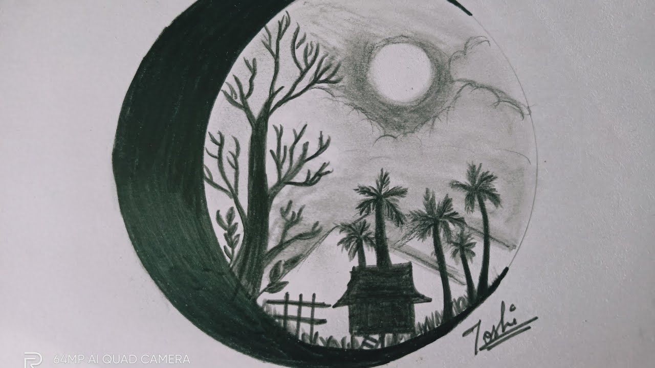 Easy and simple pencil drawing with different types of ...