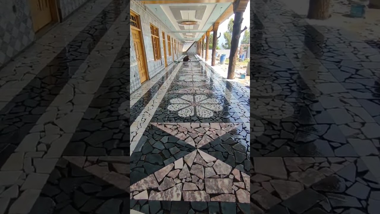 Unique Marble Flooring Idea from Scrap Pieces 