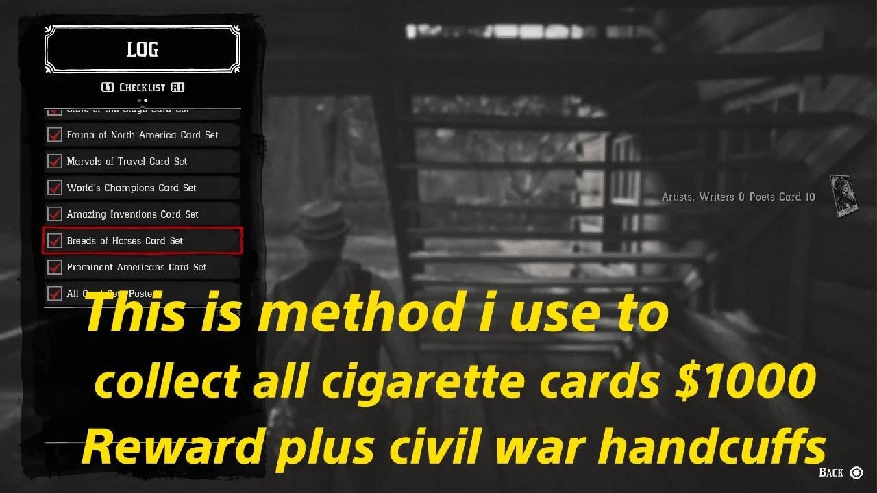 RDR2: Fastest Method to Complete Your Cigarette Card Collection