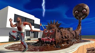 Largest Chocolate Pool Moon Train vs Franklin - indian bikes driving 3d game screenshot 5