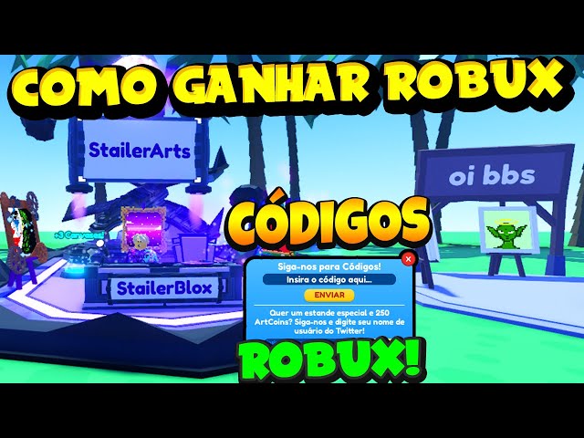 COMO GANHAR ROBUX GRÁTIS FAZENDO DENENHOS NO ROBLOX + TODOS OS CODIGOS!!  (starving-artists) 