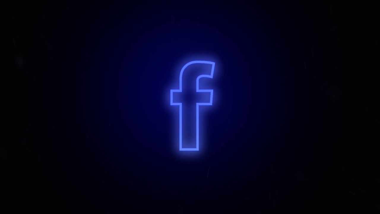 Social Media Facebook Logo Neon Flickering Free Motion Graphics Youtube