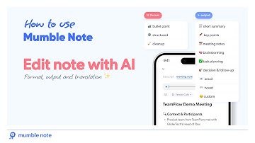 Edit Your Voice Notes with AI in Mumble Note: Format, Translate & Output