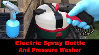 Battery Powered Spray Bottles and small Pressure Washer from Lidl