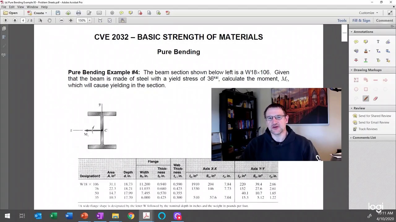 Pure Bending Example #4 - YouTube