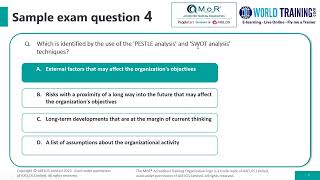 MoR Fnd Sample Exam Paper | Management of Risk (MoR) Foundation | PeopleCert | 1WorldTraining.com |