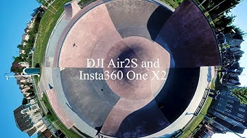 Insta360 One X2 mounted on DJI Air 2S - RC Car on playground