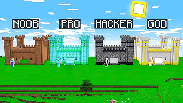 CASTLE OF THE NOOB vs PRO vs HACKER vs HACKER vs GOD! in Minecraft Battle