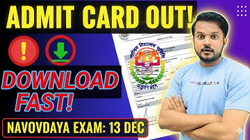 Navodaya Admit Card 2025 OUT 🔥 | How to Download + Error Fix | Class 6 Exam on 13 Dec