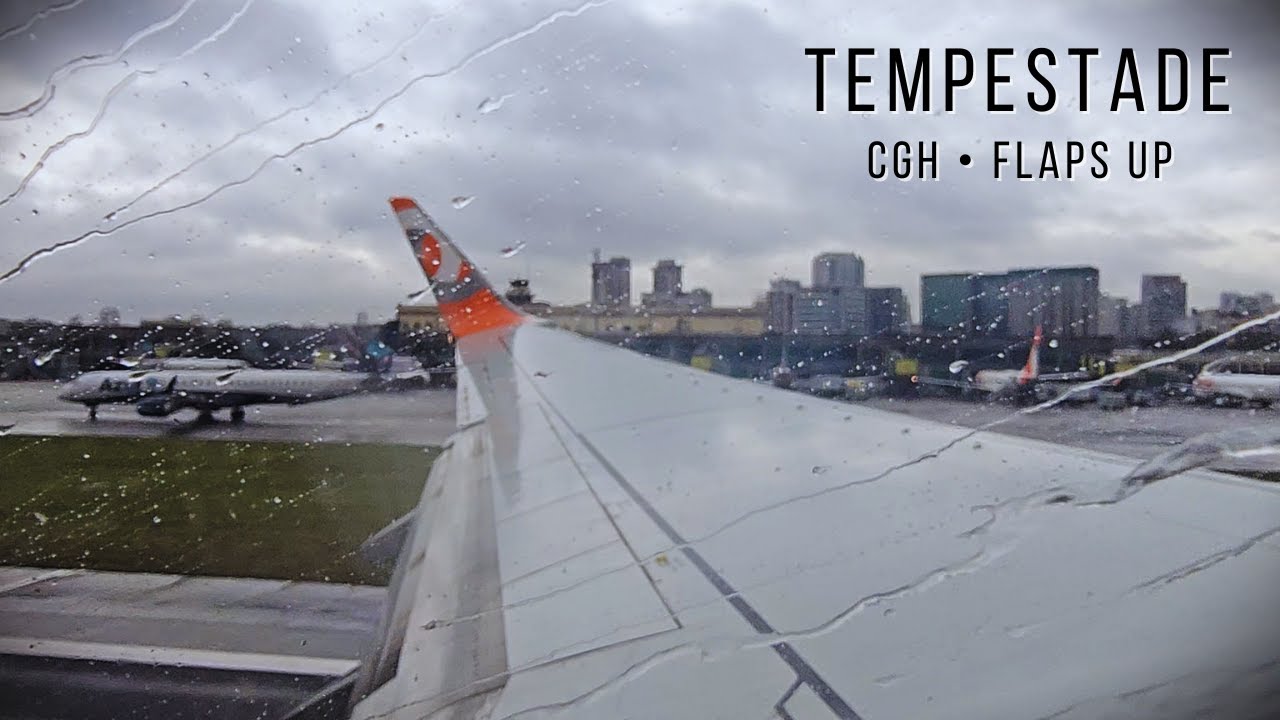 ⛈️ Decolagem na tempestade: Veja os Flaps em Detalhe | ASMR – Som Real dos Motores