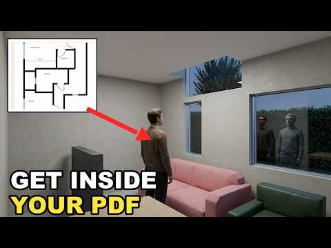A floor plan PDF turned into a photorealistic image of a living room seen from inside