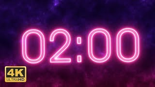 2 Minutes Countdown Timer - Neon [4K] screenshot 3