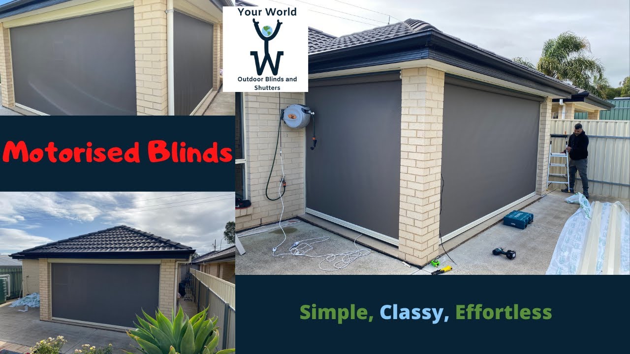 Motorised Outdoor Blinds Adelaide Ziptrak, Zipscreen, Slidetrack