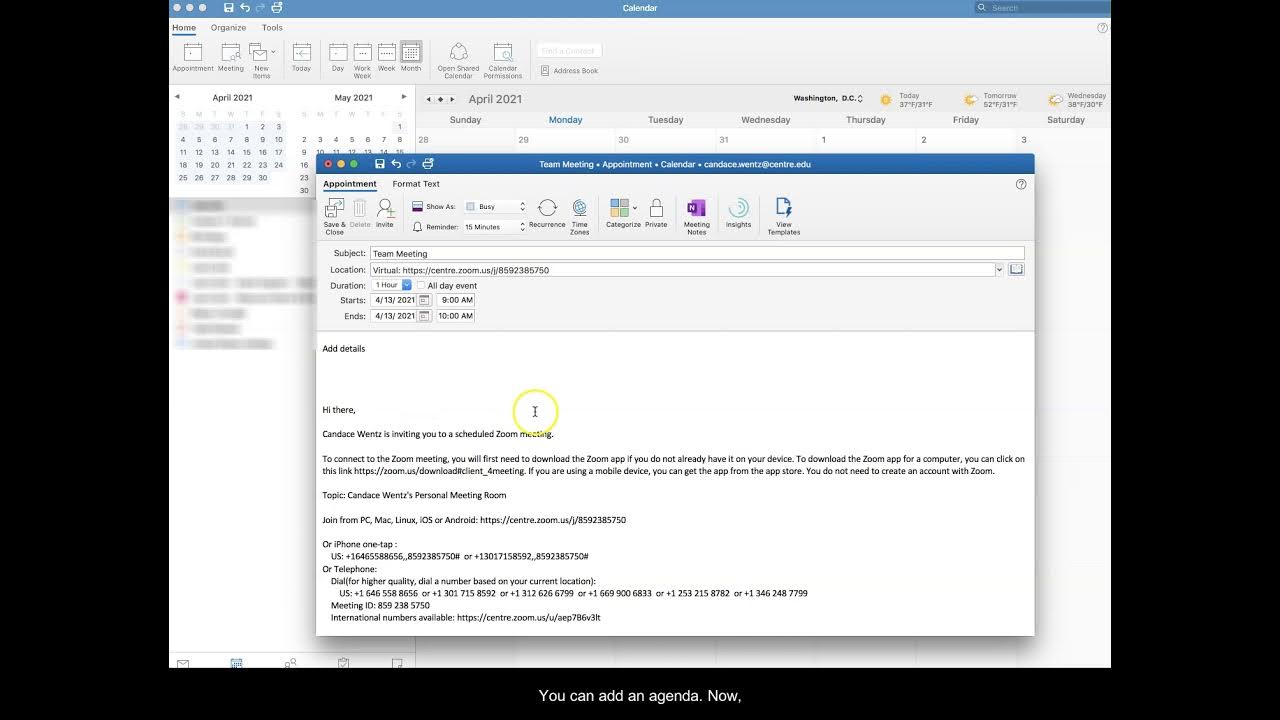 Creating and Inviting your Colleagues to a Meeting in Outlook Calendar