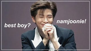 a cute compilation of namjoon getting shy &amp; flustered to celebrate he was born