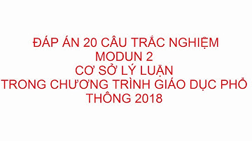 Đáp án chuẩn 20 câu trắc nghiệm  modun 2|Cơ sở lý luận