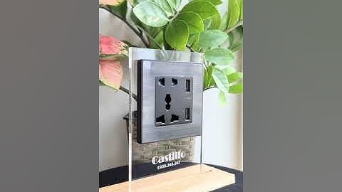 Ổ cắm USB mặt kim loại xước đen Castillo