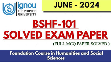 BSHF 101 JUNE 2024 SOLVE EXAM PAPER || MCQ