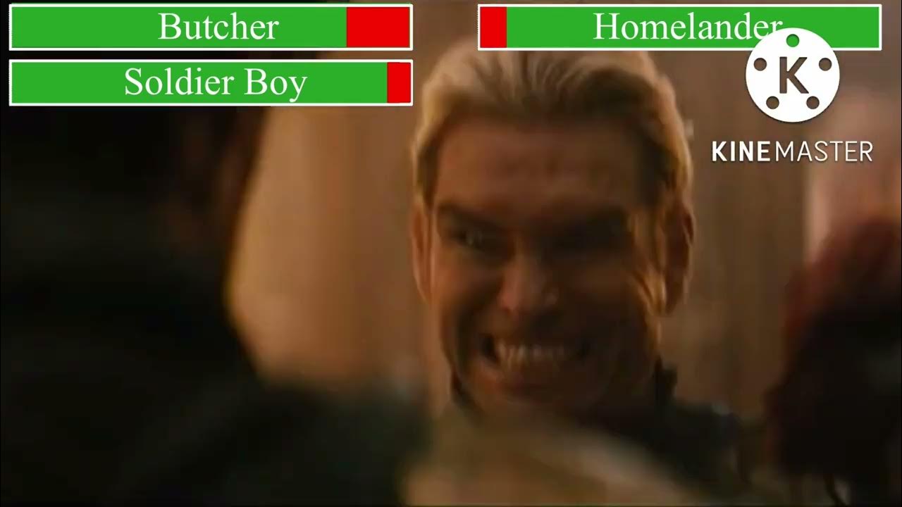 Butcher, Soldier Boy and Hughie vs Homelander (with healthbars) YouTube