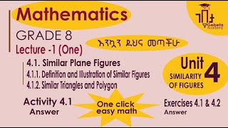 Grade 8 Math | Unit 4: Lecture 1 - Understanding Similar Plane Figures & Triangles 🔺✨