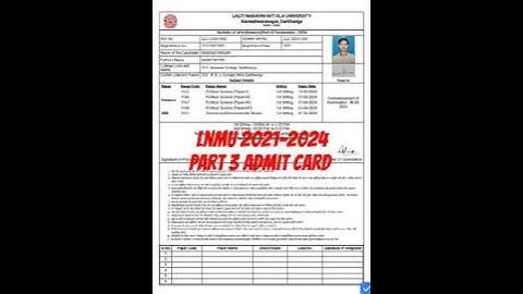 lnmu 2021-2024 part 3 admit Card downloaded now exam start @Studentexpres @onlinedineshservice