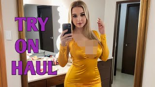 [4K] Sheer Fashion | Transparent Lingerie Try-On Haul |Try On At Mall Mirror View | Dry vs Wet