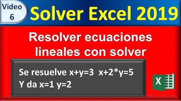 06 Solver Excel 2019: resolver sistema de ecuaciones lineales