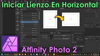 Iniciar lienzo en horizontal Affinity Photo 2 girar voltear hoja