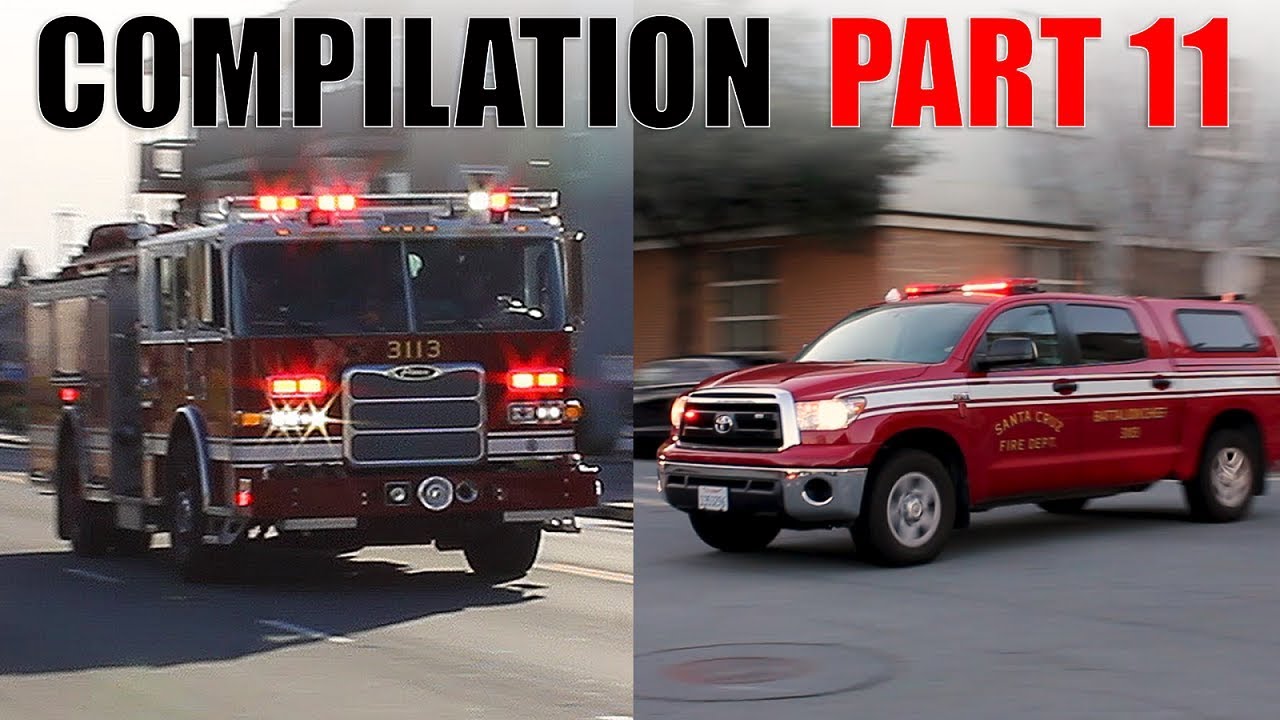 Fire Trucks and Ambulances Responding Compilation Part 11 - YouTube