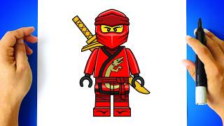 Como DESENHAR o KAI do NINJAGO - Cómo DIBUJAR a KAI de NINJAGO - Drawing Tutorial