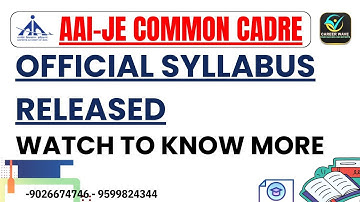 OFFICIAL SYLLABUS RELEASED | AAI-JE COMMON CADRE | AAI JE CC BEST COURSES | CAREER WAVE