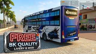 FREE 8K Quality Bus Livery Download! | New BUSSID Mod||bus semulator india  screenshot 5