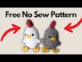 No sew crochet tiny chicken tutorial free pattern