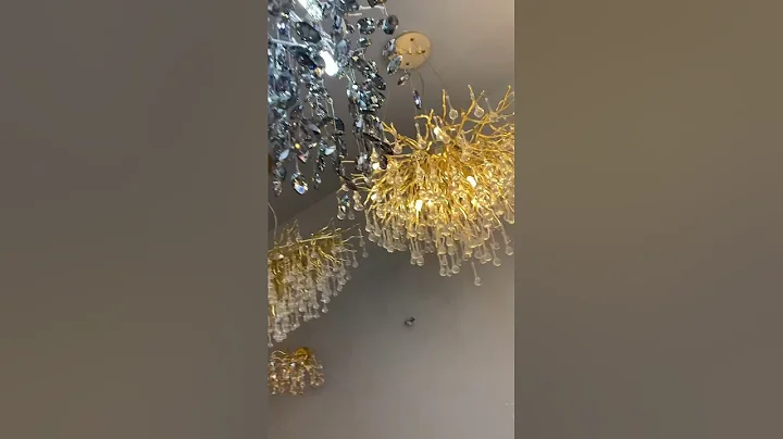 Light luxury crystal round chandelier  #light