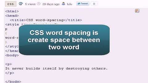 CSS Tutorial: CSS word-spacing